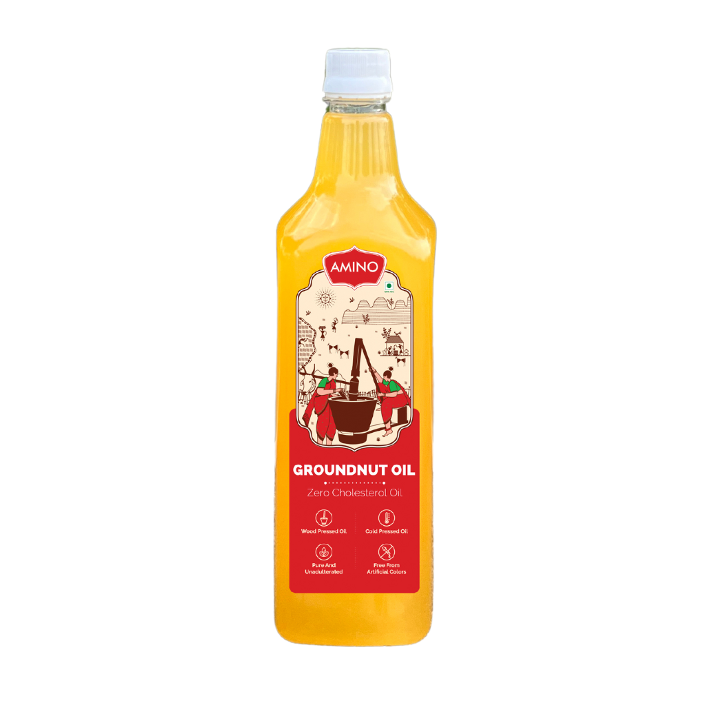 Groundnut Cold Pressed Oil -Zero Cholesterol Wood Pressed Groundnut Oil
