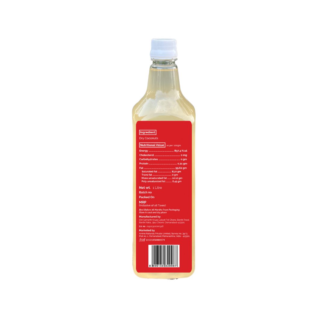 Coconut Cold Pressed Oil -Zero Cholesterol Wood Pressed Coconut Oil