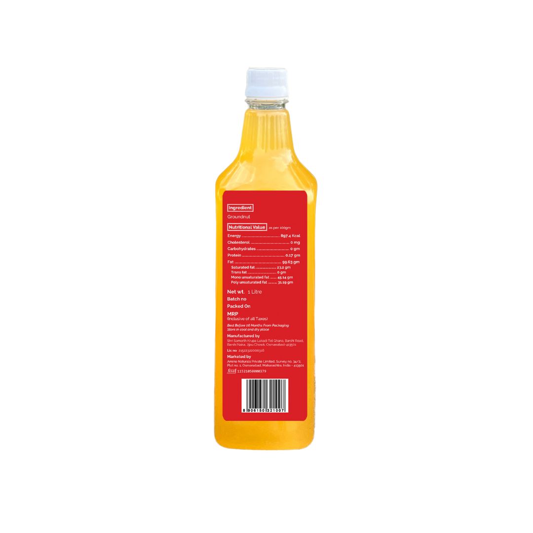 Groundnut Cold Pressed Oil -Zero Cholesterol Wood Pressed Groundnut Oil
