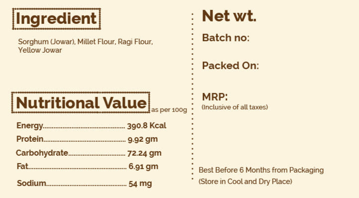 Multi-Millet Atta -Traditionally Made with Jowar, Bajra, Nachani, Kangani Millet