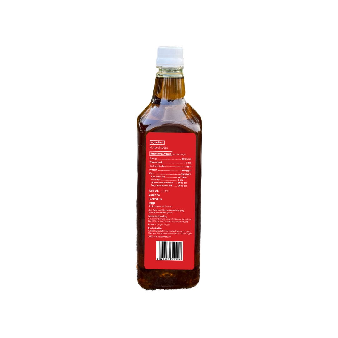 Mustard (Mohri) Cold Pressed Oil -Zero Cholesterol Wood Pressed Mustard Oil