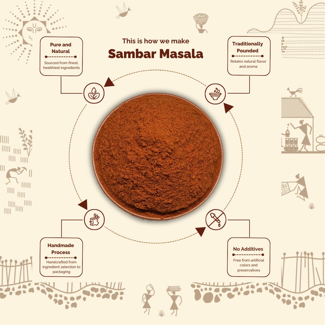 Sambar Masala -Traditionally Pounded Homemade Sambar Masala