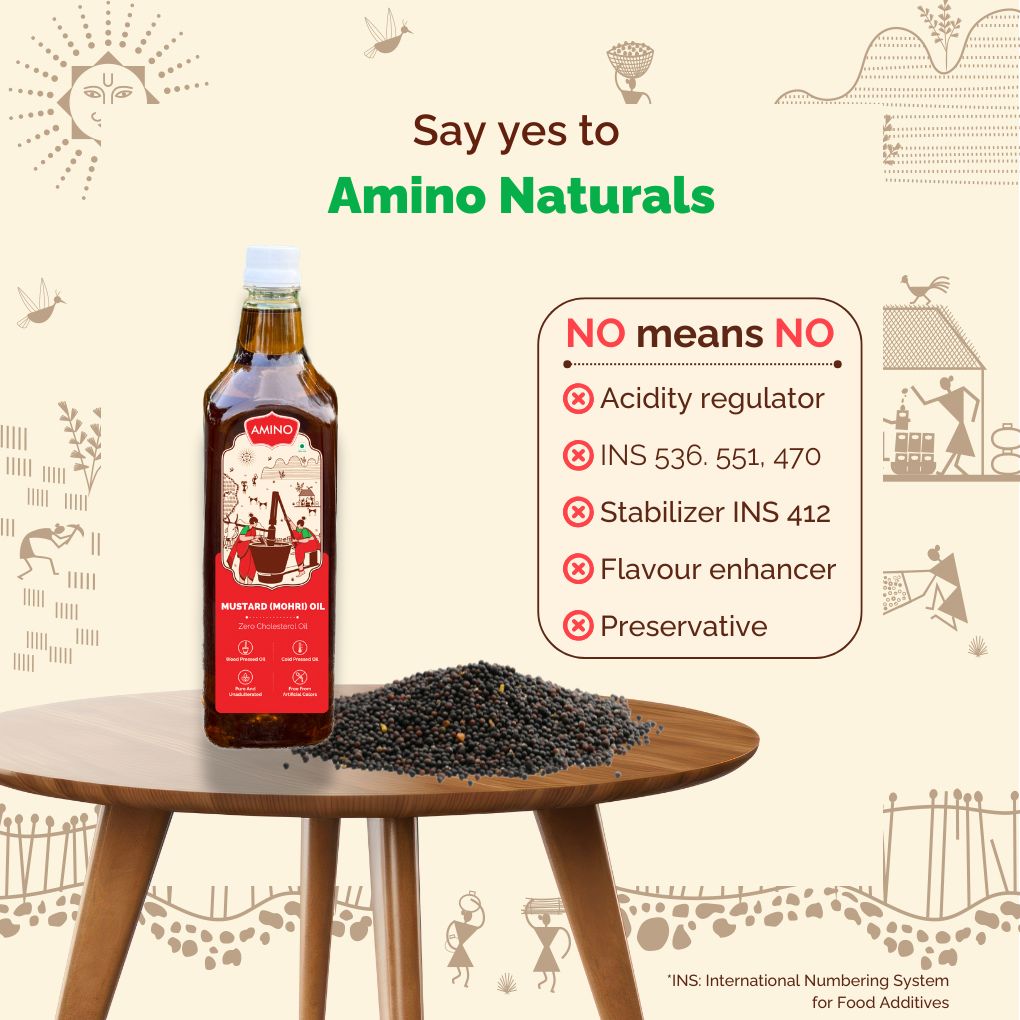 Mustard (Mohri) Cold Pressed Oil -Zero Cholesterol Wood Pressed Mustard Oil
