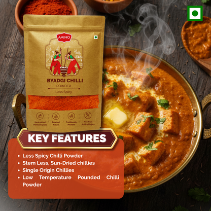 Byadgi Red Chilli Powder -Less Spicy Traditionally Pounded Chilli Powder