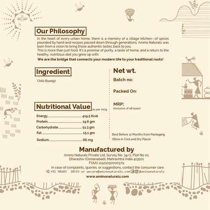 Byadgi Red Chilli Powder -Less Spicy Traditionally Pounded Chilli Powder