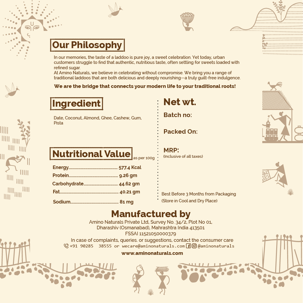Dink Laddoo -Traditionally Made with Gum, Dry Fruits and Dry Dates
