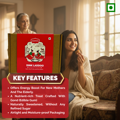 Dink Laddoo -Traditionally Made with Gum, Dry Fruits and Dry Dates
