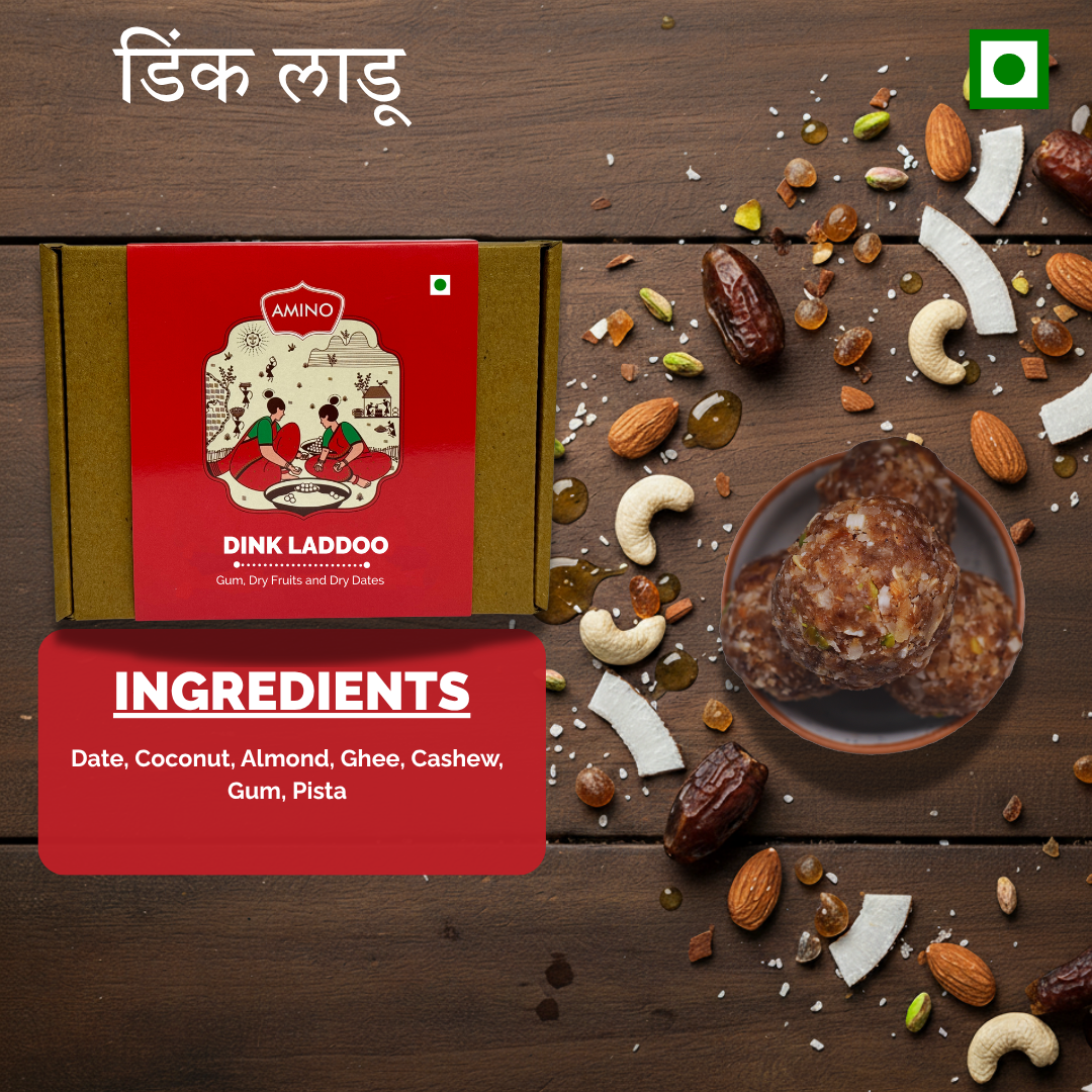 Dink Laddoo -Traditionally Made with Gum, Dry Fruits and Dry Dates