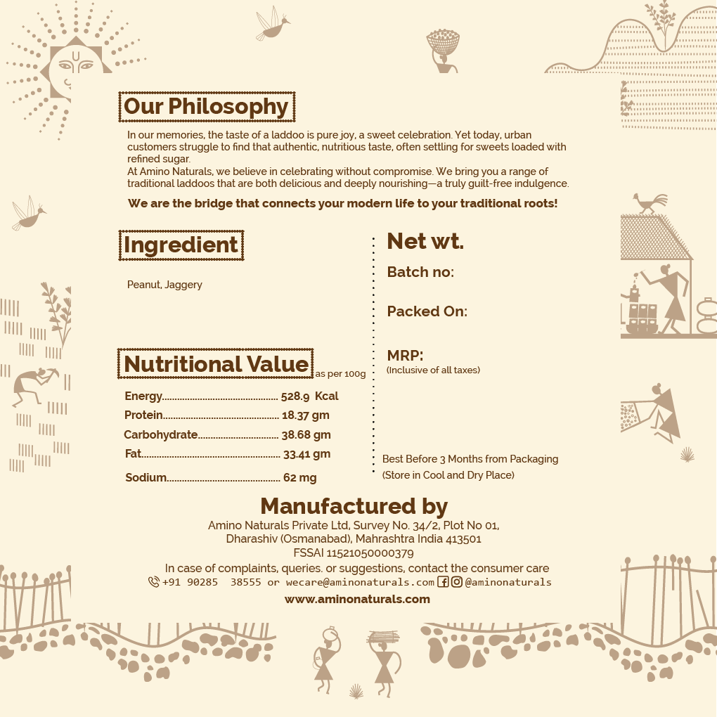 Gud-Shengdana Laddoo -Traditionally Made with Peanut and Jaggery