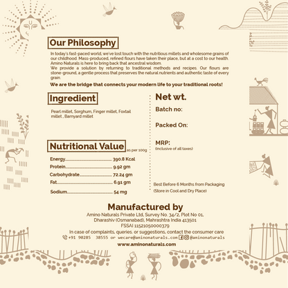 Multi-Millet Atta -Traditionally Made with Jowar, Bajra, Nachani, Kangani Millet