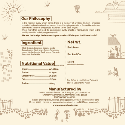 Sambar Masala -Traditionally Pounded Homemade Sambar Masala