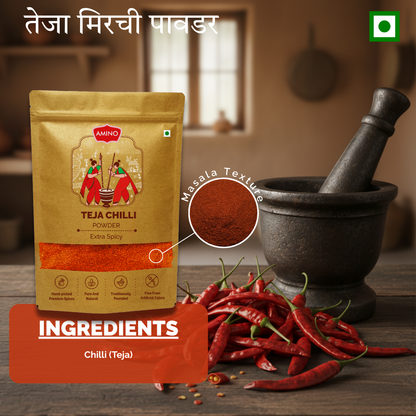 Teja Red Chilli Powder -Extra Spicy Traditionally Pounded Homemade Mirchi Powder