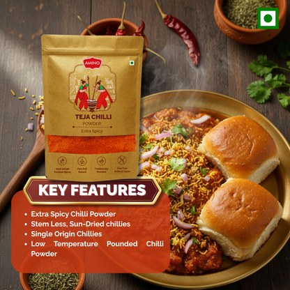 Teja Red Chilli Powder -Extra Spicy Traditionally Pounded Homemade Mirchi Powder