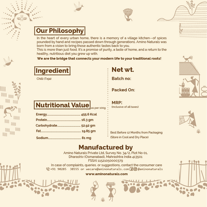 Teja Red Chilli Powder -Extra Spicy Traditionally Pounded Homemade Mirchi Powder