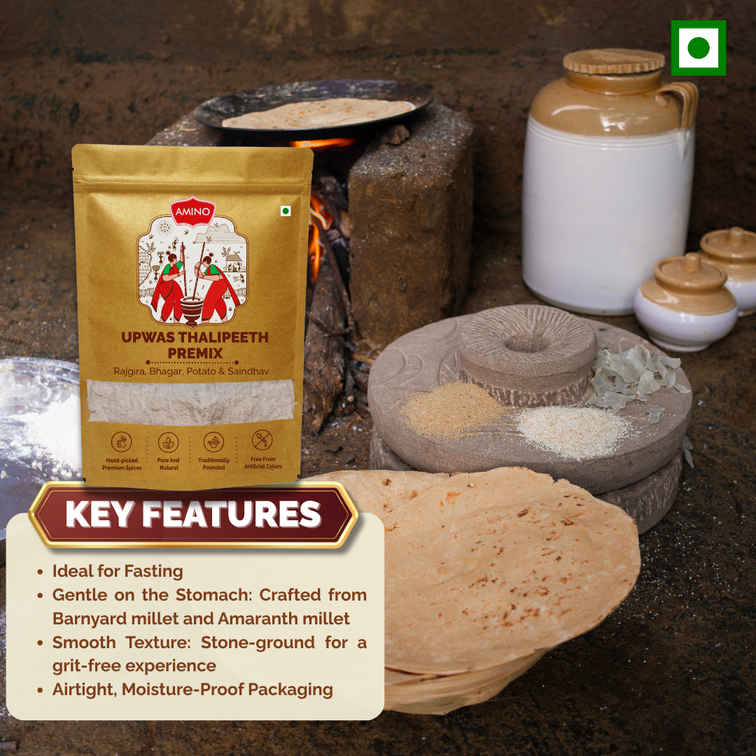 Upwas Thalipeeth Premix Atta -Traditionally Made with Rajgira, Bhagar, Potato & Saindhav