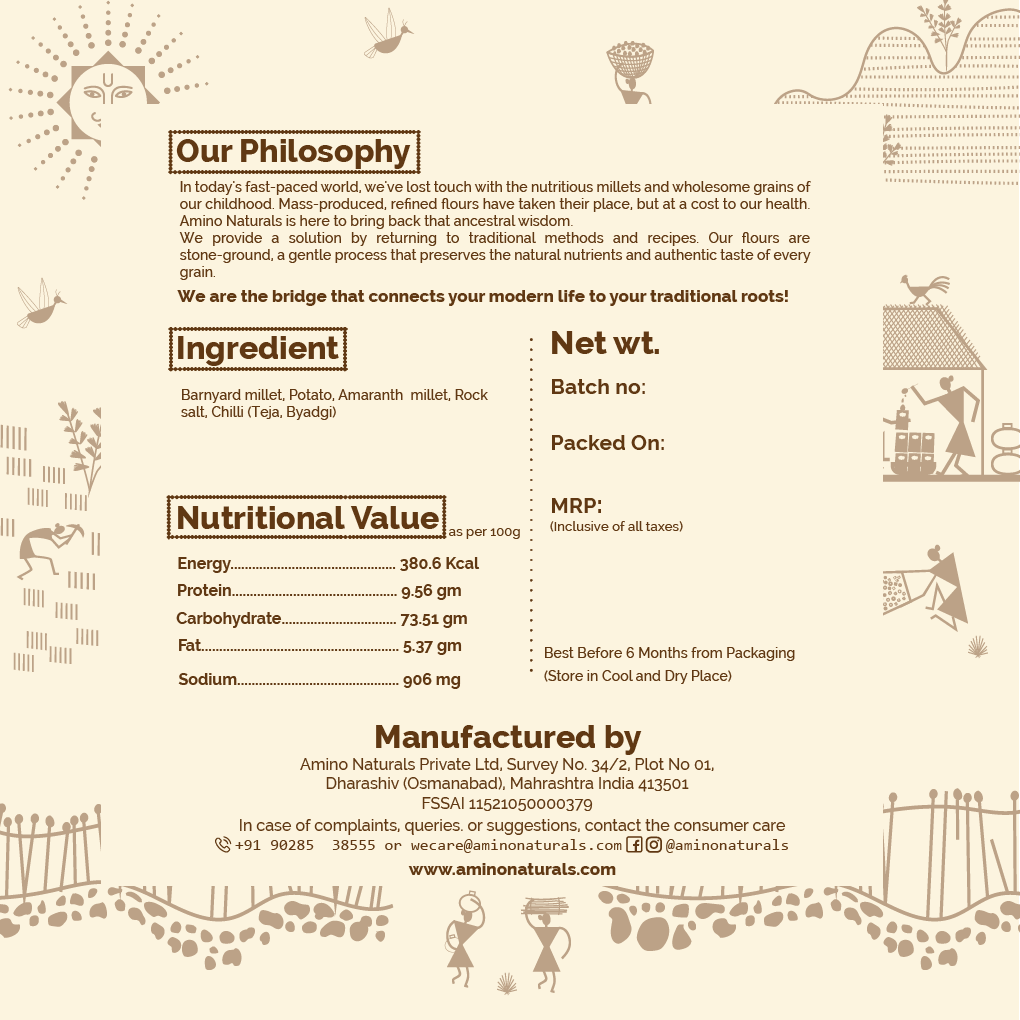 Upwas Thalipeeth Premix Atta -Traditionally Made with Rajgira, Bhagar, Potato & Saindhav