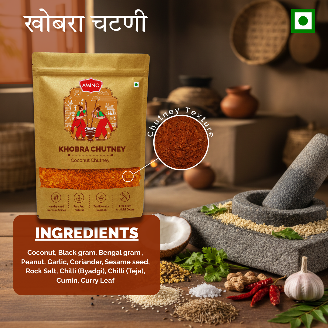 Khobra Chutney -Traditionally Pounded Homemade Coconut Chutney
